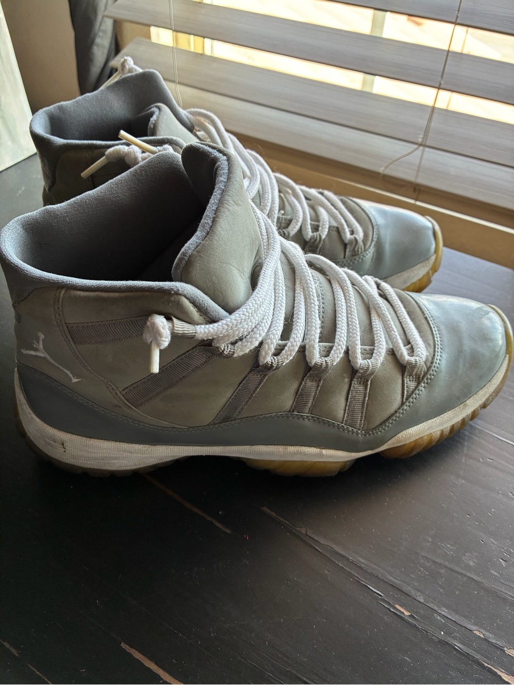 Jordan Gray High-Top Basketball Sneakers with White Laces